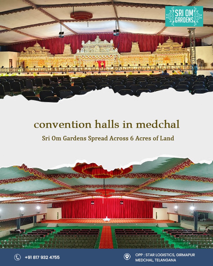 Top Convention Halls in Medchal for Weddings & Events | Sri Om Gardens